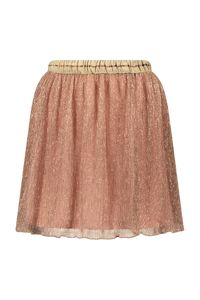 Like Flo Meisjes rok metallic plisse - Brique