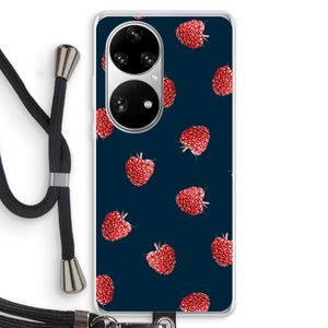 Framboosjes: Huawei P50 Pro Transparant Hoesje met koord