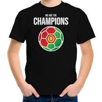 Portugal EK/ WK supporter t-shirt we are the champions met Portugese voetbal zwart kinderen