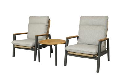 Qopps 2x Yvori loungestoel met Chiva koffietafel