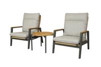 Qopps 2x Yvori loungestoel met Chiva koffietafel