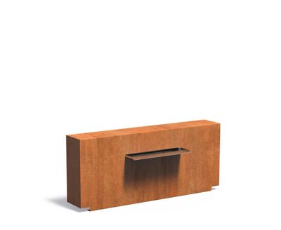 Vijvermuur cortenstaal vast 150x25x60cm.