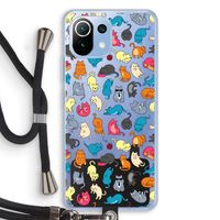 Kleurrijke katten: Xiaomi Mi 11 Lite Transparant Hoesje met koord