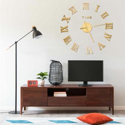 VidaXL 3d-wandklok modern xxl 100 cm goudkleurig