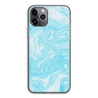 Waterverf blauw: iPhone 11 Pro Transparant Hoesje