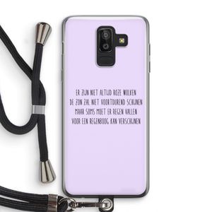 Regenboog: Samsung Galaxy J8 (2018) Transparant Hoesje met koord