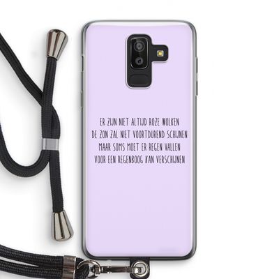Regenboog: Samsung Galaxy J8 (2018) Transparant Hoesje met koord