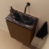 Toiletmeubel Mondiaz Ture Dlux | 40 cm | Meubelkleur Rust | Eden wastafel Lava Rechts | Zonder kraangat