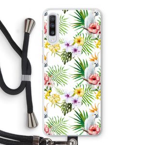 Gele kuif: Samsung Galaxy A70 Transparant Hoesje met koord