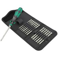 Wera Kraftform Kompakt 838 RA-R M Set 1 05051061001 Bitset 15-delig Kruiskop Phillips, Kruiskop Pozidriv, Torx, Inbus, Plat Incl. bithouder en schroevendraaier