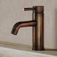 Wastafelkraan SaniClear Plus Curved | Opbouw | Mengkraan | Standaard model | Verouderd messing