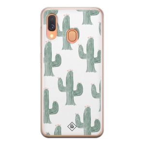 Samsung Galaxy A40 siliconen telefoonhoesje - Cactus print