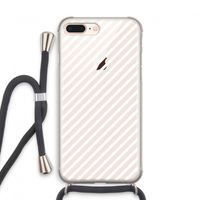 Strepen zwart-wit: iPhone 7 PLUS Transparant Hoesje met koord