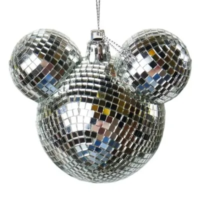 Orn.plc bal m/oren disco zilver