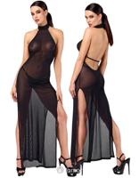 * NOIR handmade Onyx Twin-Slit Lange Jurk, F372
