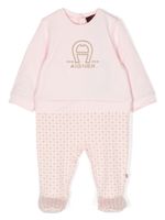 Aigner Kids grenouillère en coton à logo brodé - Rose