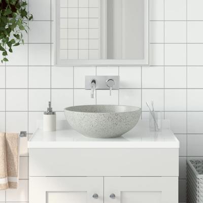 VidaXL Opzetwasbak rond φ41x14 cm keramiek grijs
