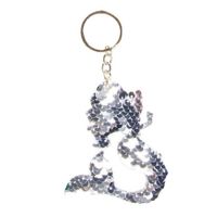 Lg-imports Sleutelhanger Zeemeermin 10 X 9 Cm Zilver - thumbnail