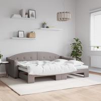 Slaapbank met onderschuifbed 80x200 cm stof taupe