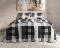 Dreamhouse - Steef Dekbedovertrek Flanel (Warm) - Antraciet - 200 x 220