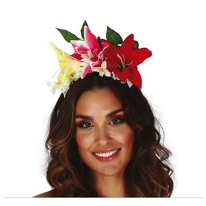 Verkleed haarband met bloemen - multi - meisjes/dames - Hawaii/flower Power thema