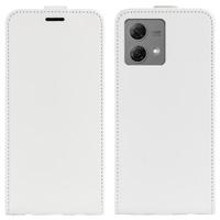 Motorola Moto G84 Verticale Flip Hoesje met Kaartsleuf - Wit