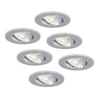 6x Chandler LED platte inbouwspot (35mm)- 3.8 Watt 270lm - Daglicht wit 6000K - GU10 LED module - Dimbaar - IP20 - kantelbaar