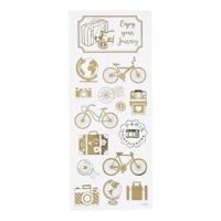 Creativ Company Stickers goud om de wereld, 1 vel