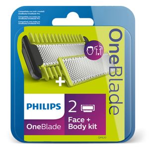 Philips Norelco OneBlade 1 mesje voor gezicht, 1 voor lichaam, Face + Body-set