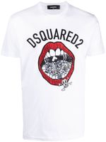 DSQUARED2 t-shirt en coton à imprimé graphique - Blanc