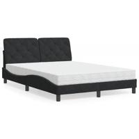 Bed met matras fluweel zwart 120x200 cm