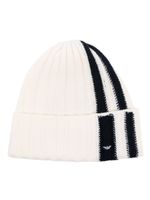 Emporio Armani bonnet en maille intarsia - Blanc - thumbnail