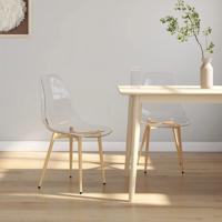 Eetkamerstoelen 2 st PET transparant - thumbnail