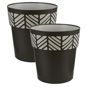 2x stuks kunststof Orfeo bloempotten/plantenpotten antraciet 30 cm
