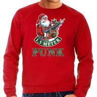 Grote maten foute Kersttrui / outfit 1,5 meter punk rood voor heren