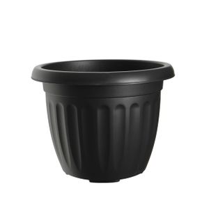 Buiten plantenpot/bloempot/planter - zwart - kunststof - D40 x H32 cm