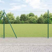 VidaXL Hek met paal groen 1,4 x 10 m staal en pvc