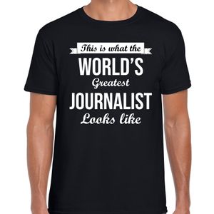 Worlds greatest journalist t-shirt zwart heren - Werelds grootste journalist cadeau