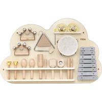 VIGA activiteitenbord met percussie-instrumenten , h: 48 cm, l: 75, b: 6,6, 12 onderdelen/ 1 doos