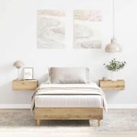 Bedframe zonder matras spaanplaat artisanaal eikenkleurig