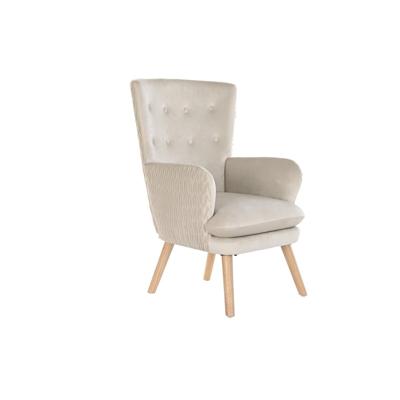 Armstoel DKD Home Decor Natuurlijk Beige Hout Polyester (67 x 70 x 95 cm)