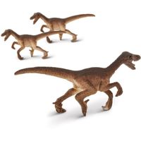 Safari Velociraptor speelfiguren 2 cm BPA-vrij bruin 192-delig - thumbnail
