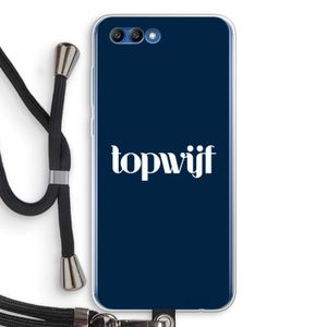 Topwijf Navy: Honor 10 Transparant Hoesje met koord