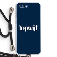 Topwijf Navy: Honor 10 Transparant Hoesje met koord