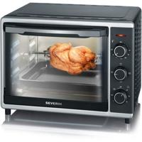 SEVERIN TO2056 - Mini-oven - 30 L - 1600 W - Draaiende warmte - Zwart en zilver