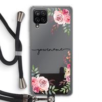 Rozen: Samsung Galaxy A12 Transparant Hoesje met koord