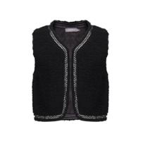 Geisha winter gilet meisjes - zwart - zigzag, teddy borduursel Geisha winter gilet meisjes - zwart - zigzag, teddy borduursel