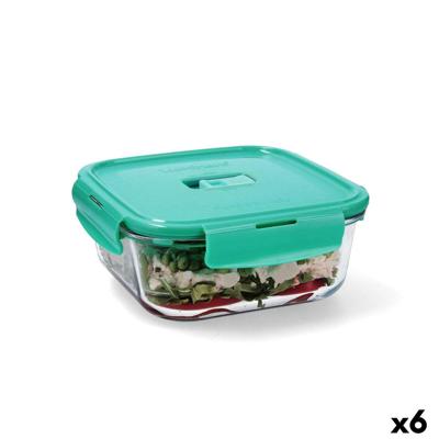Hermetische Lunchtrommel Luminarc Turquesa Turkoois Glas 1,22 L (6 Stuks)