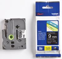 Brother TZe tape voor P-Touch 9 mm, wit op zwart Brother TZe tape voor P-Touch 9 mm, wit op zwart