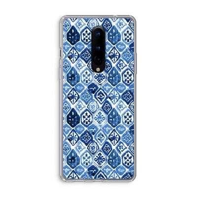 Blauw motief: OnePlus 8 Transparant Hoesje